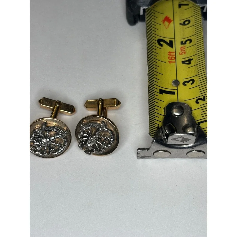 Vintage Swank Scorpio Cufflinks Two Tone Gold Silver Scorpion Zodiac Mens